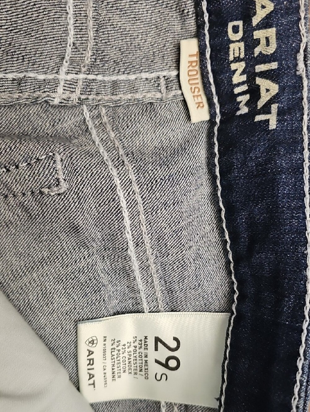 Ariat Women’s Indigo Wide Leg Jeans with Contrast Stitching - Picture 5 of 5